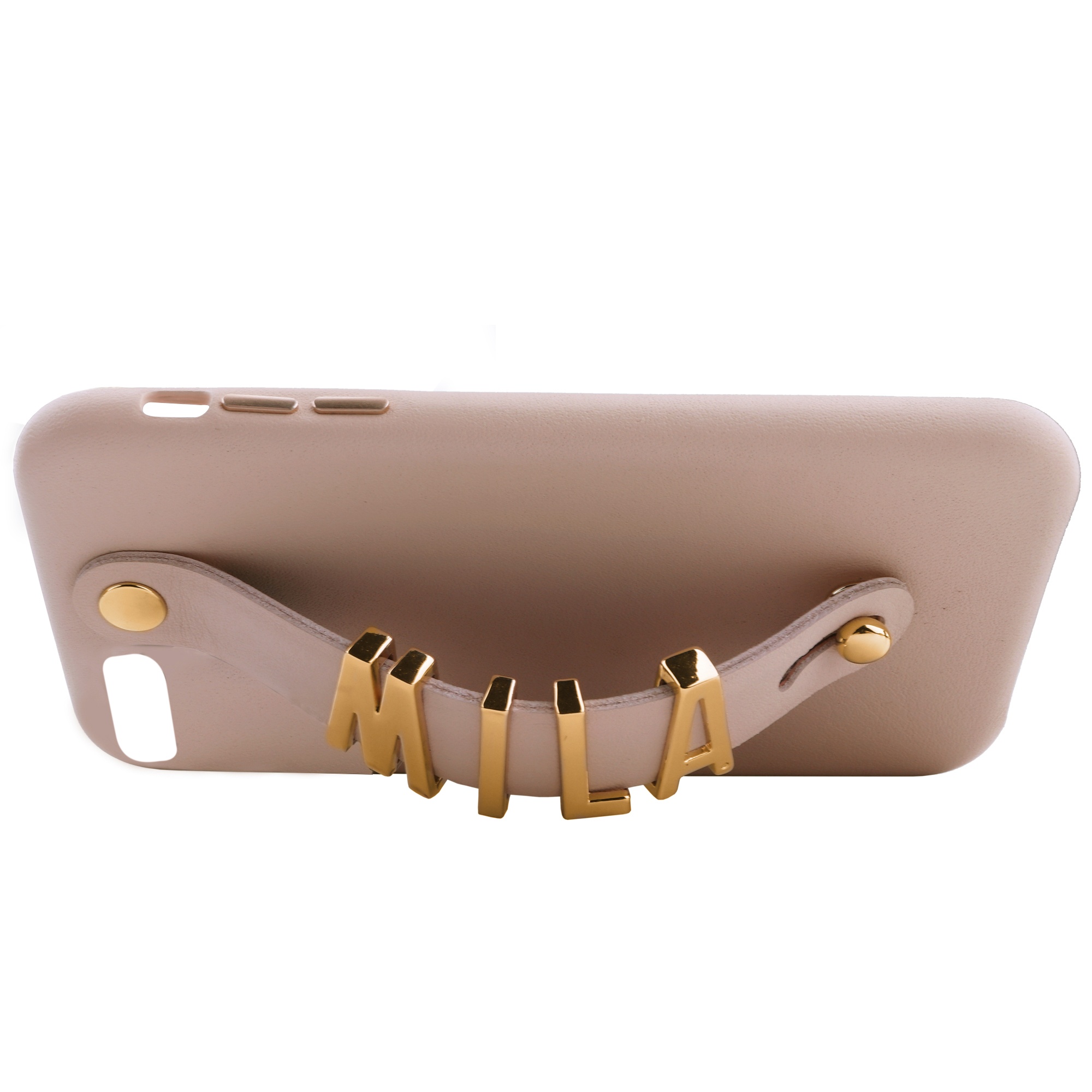 iPhone 7/8/SE Letter Strap Case- Nude - Image 4