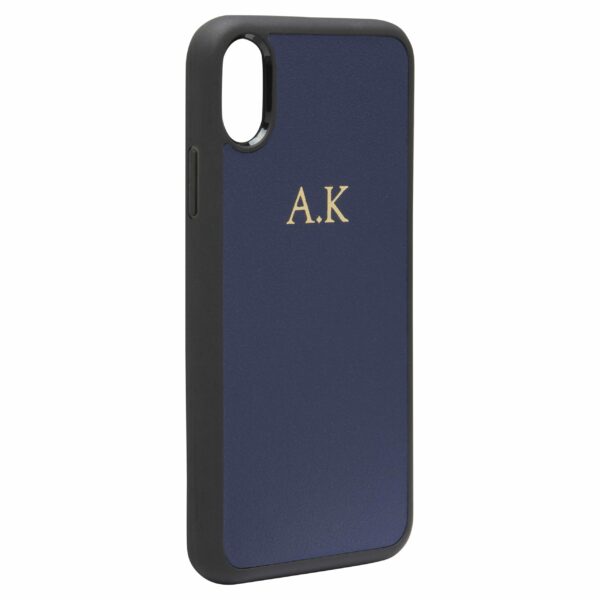 iPhone XS MAX Nappa Leather Case - Blue - Image 2