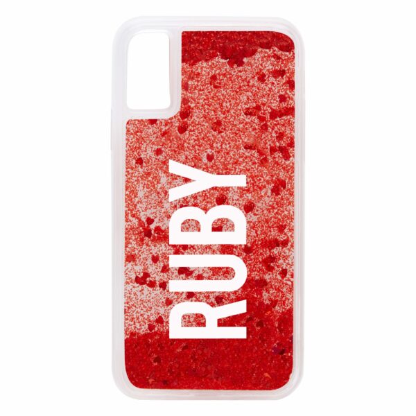 iPhone XS MAX Glitter Case - Red - Image 2