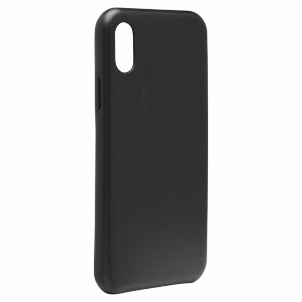 iPhone XS MAX Saffiano Leather Case - Black - Image 2