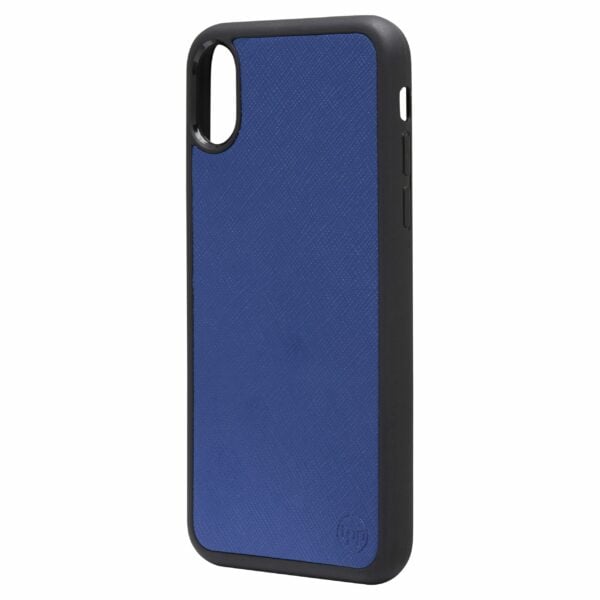 iPhone XS MAX Saffiano Leather Case - Blue - Image 4