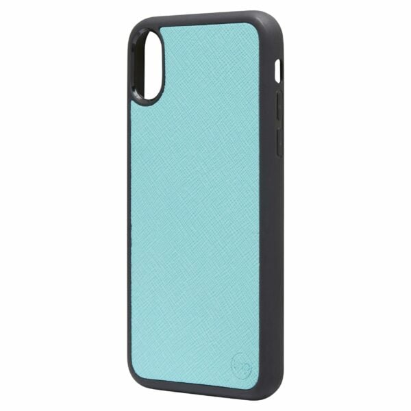 iPhone XS MAX Saffiano Leather Case - Aqua - Image 4