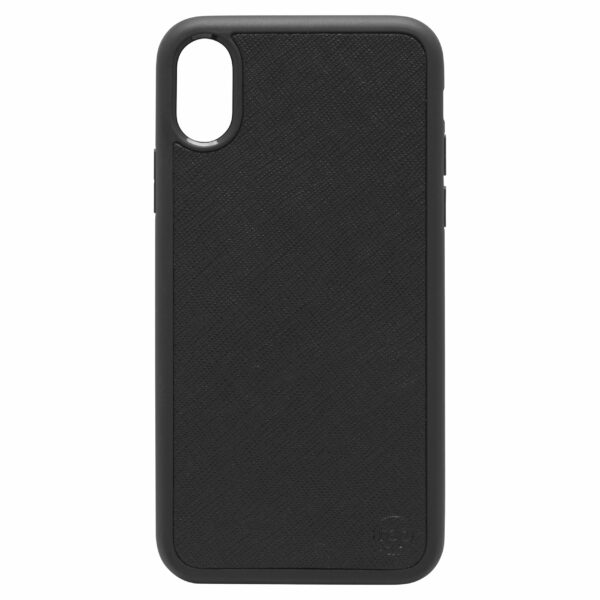 iPhone XS MAX Saffiano Leather Case - Black