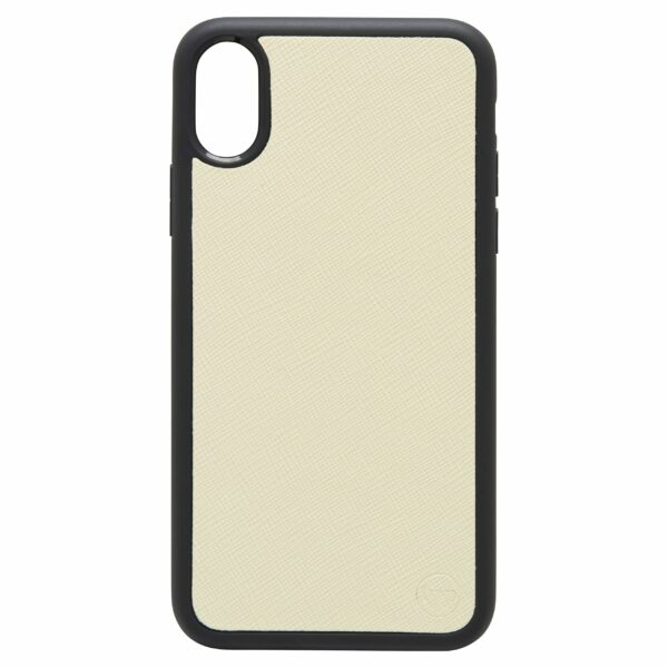 iPhone XS MAX Saffiano Leather Case - Cream
