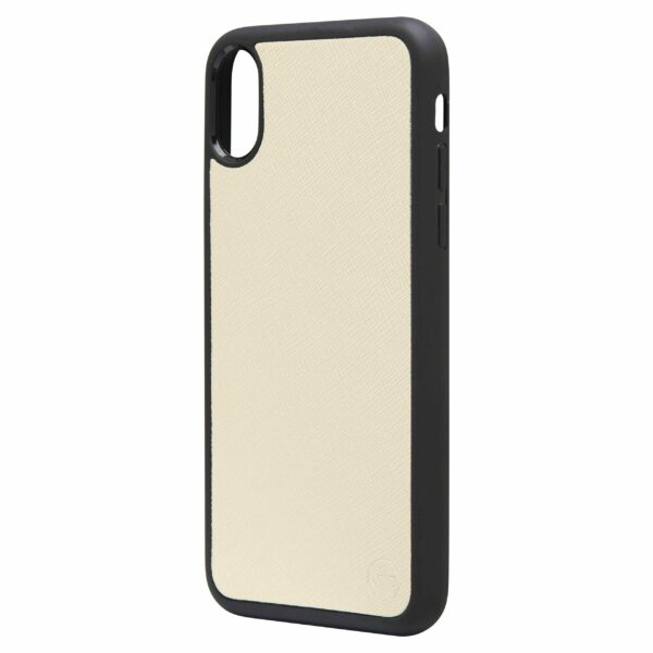 iPhone XS MAX Saffiano Leather Case - Cream - Image 4