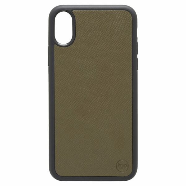 iPhone X/XS Saffiano Leather Case - Khaki