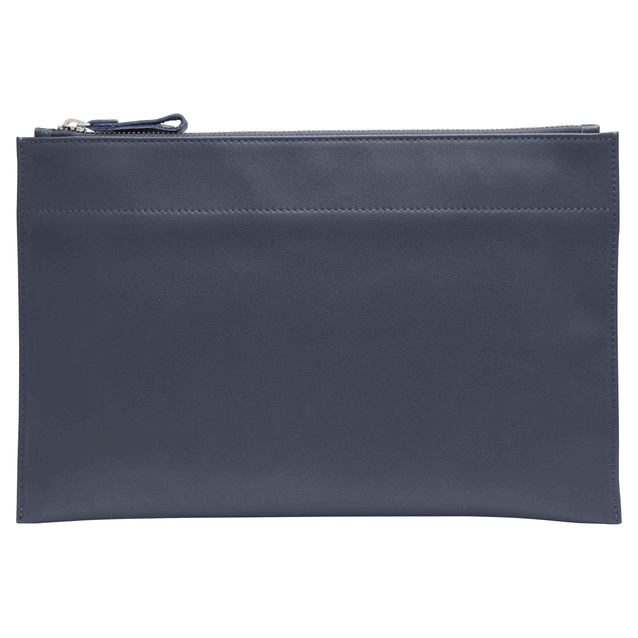 Personalised Leather Pouch Large - Blue - Image 3