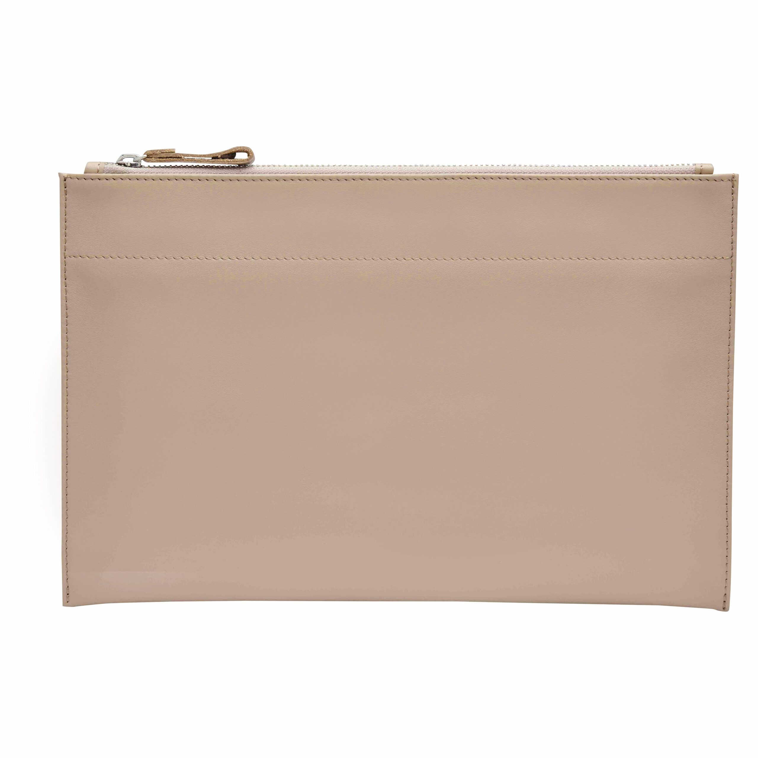 Personalised Leather Pouch Large - Taupe - Image 2