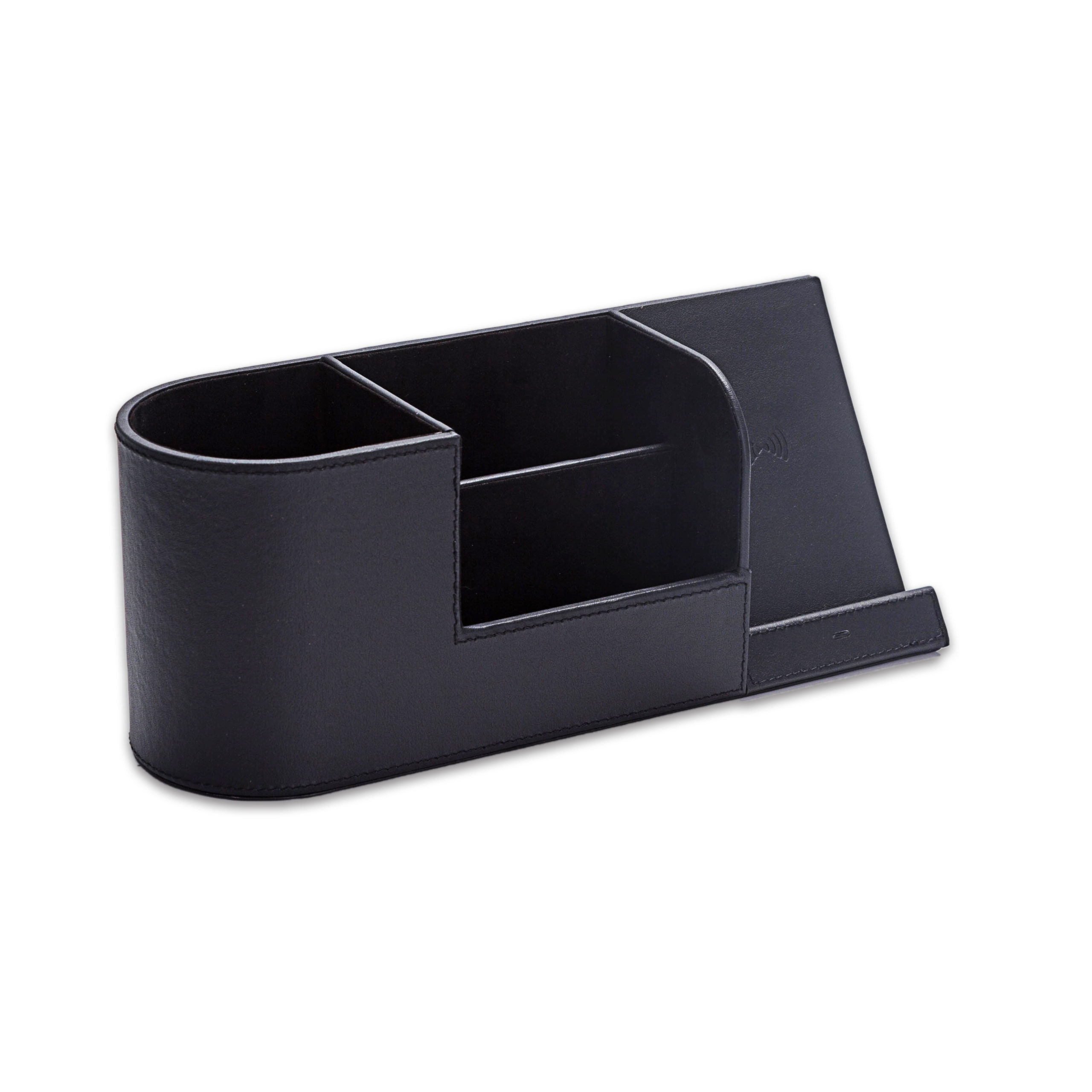 Wireless Charging Desk Organiser Stand- Black - Image 6