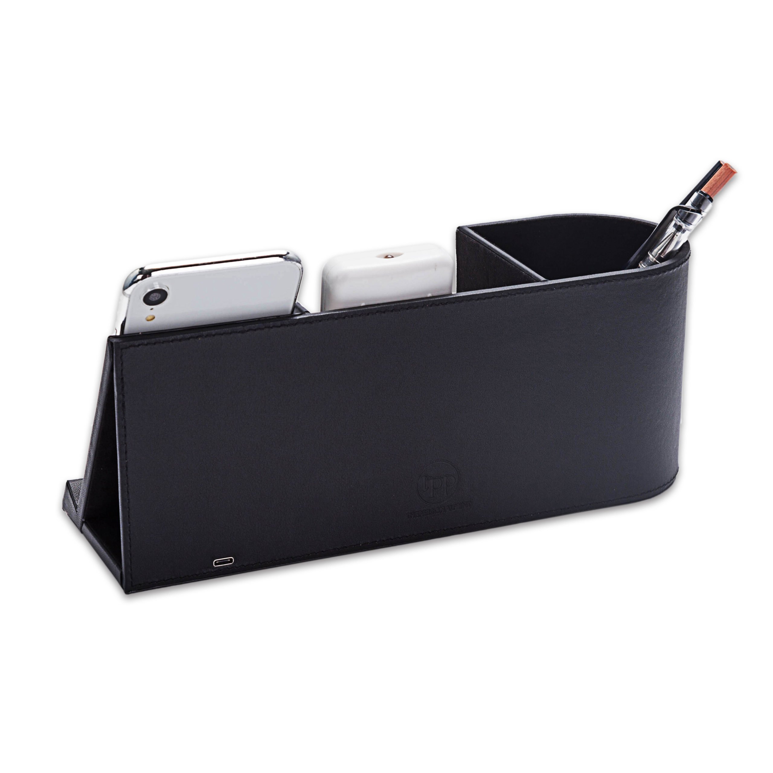 Wireless Charging Desk Organiser Stand- Black - Image 8