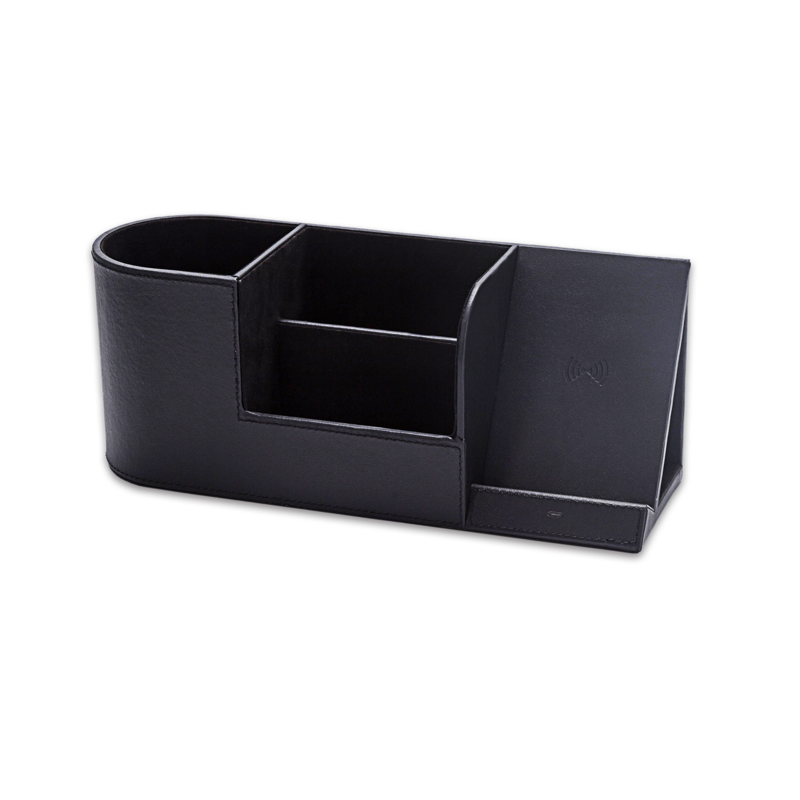 Wireless Charging Desk Organiser Stand- Black - Image 5