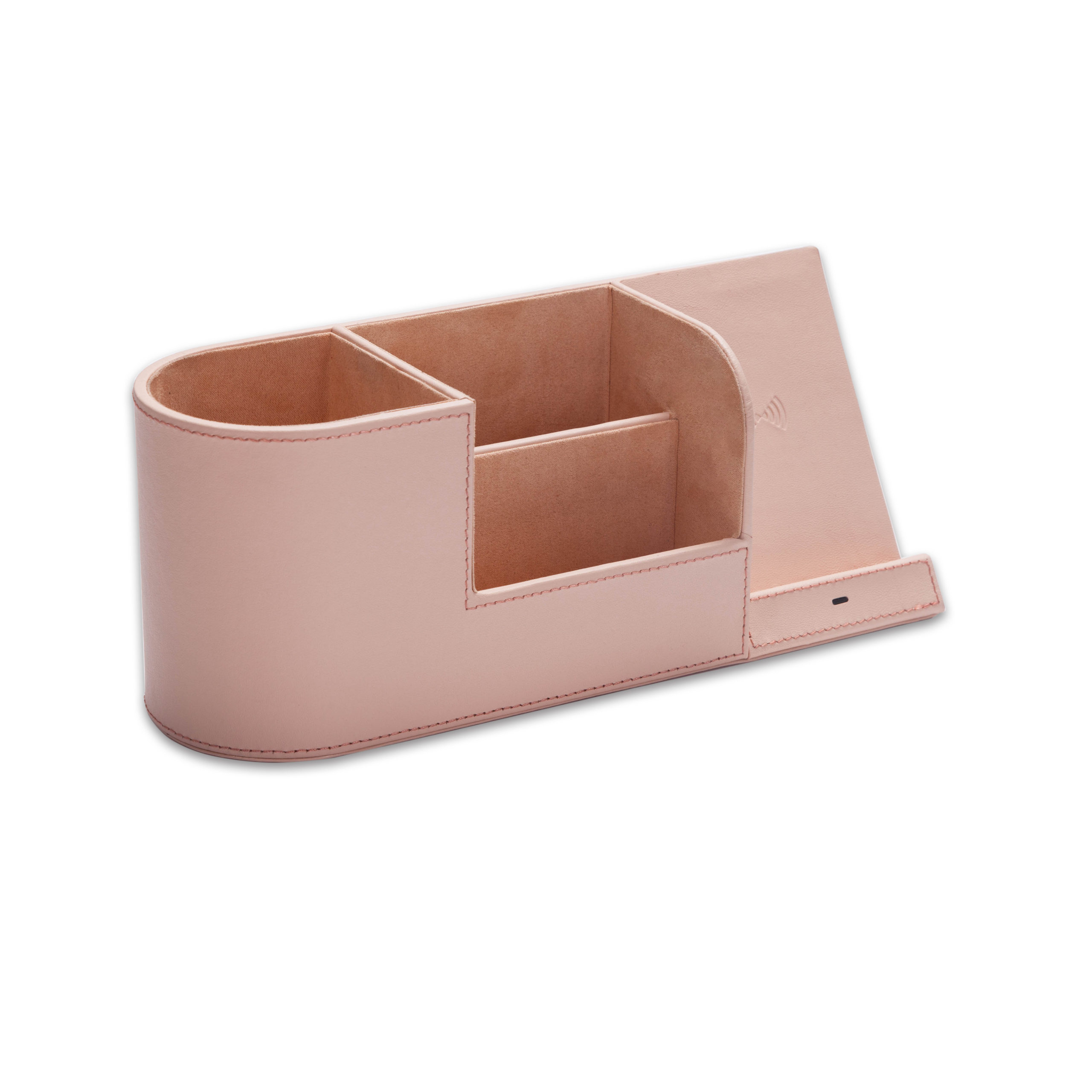 Wireless Charging Desk Organiser Stand- Nude - Image 4