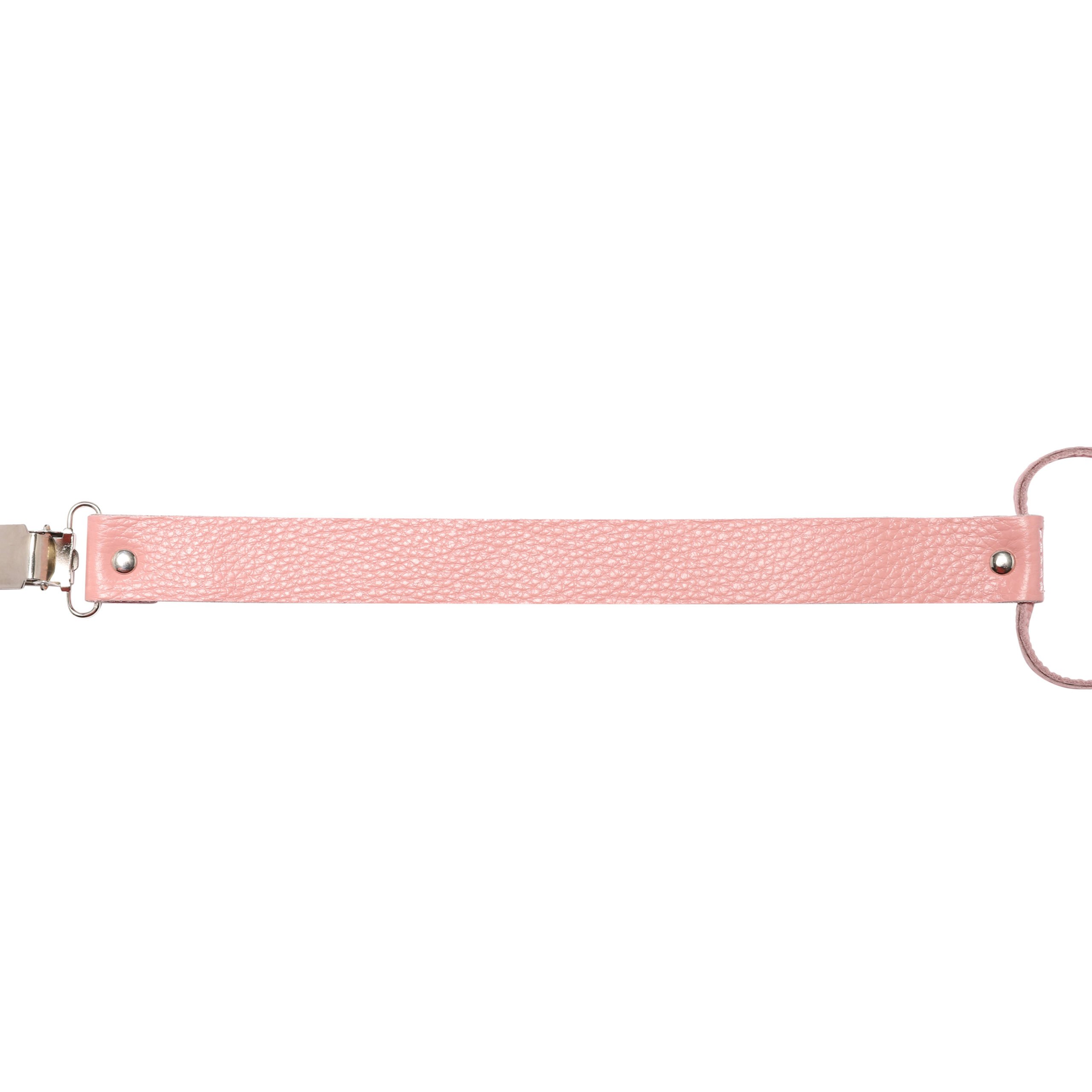 Leather Dummy Baby Strap- Pink