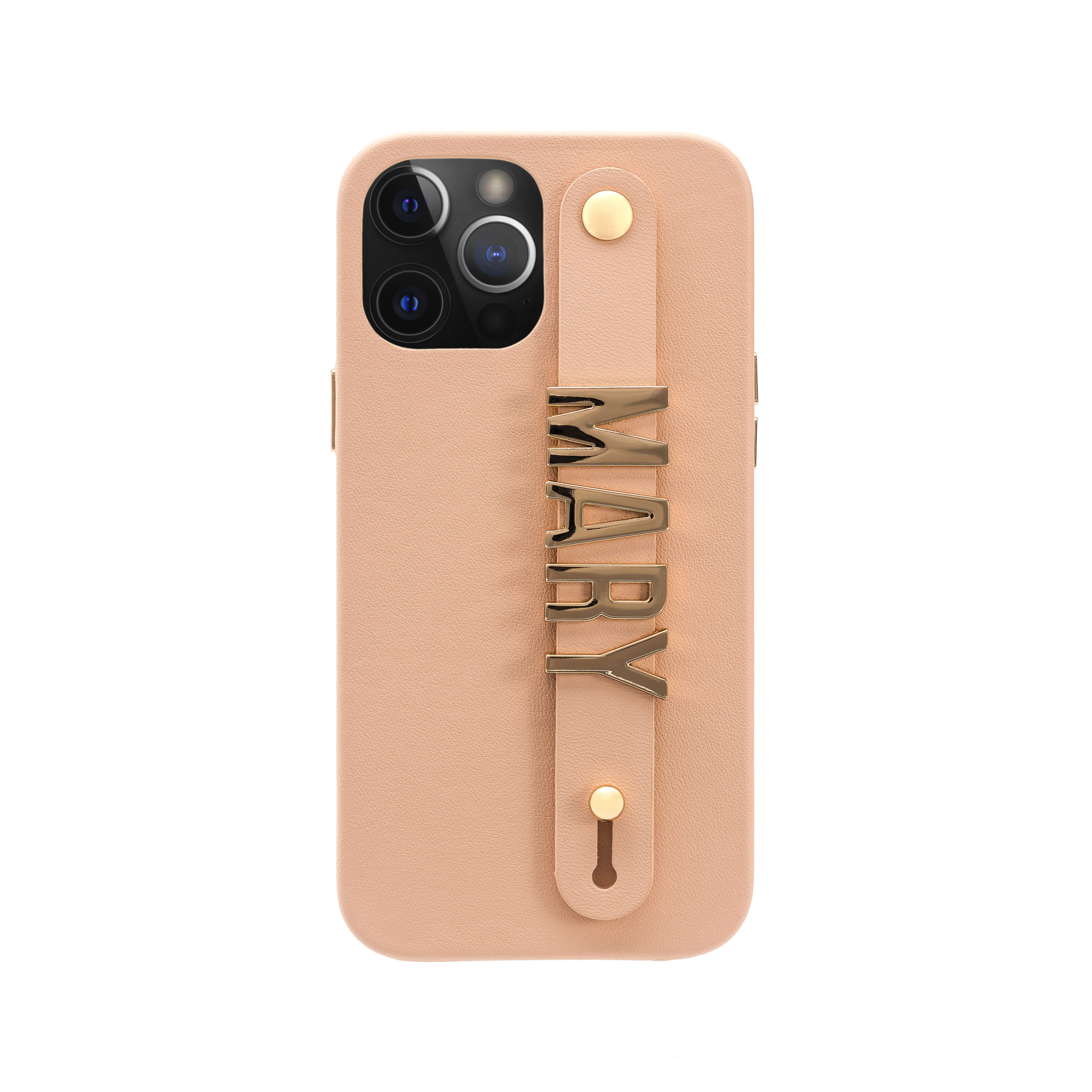 iPhone 13 Pro Letter Strap Case- Nude - Image 4