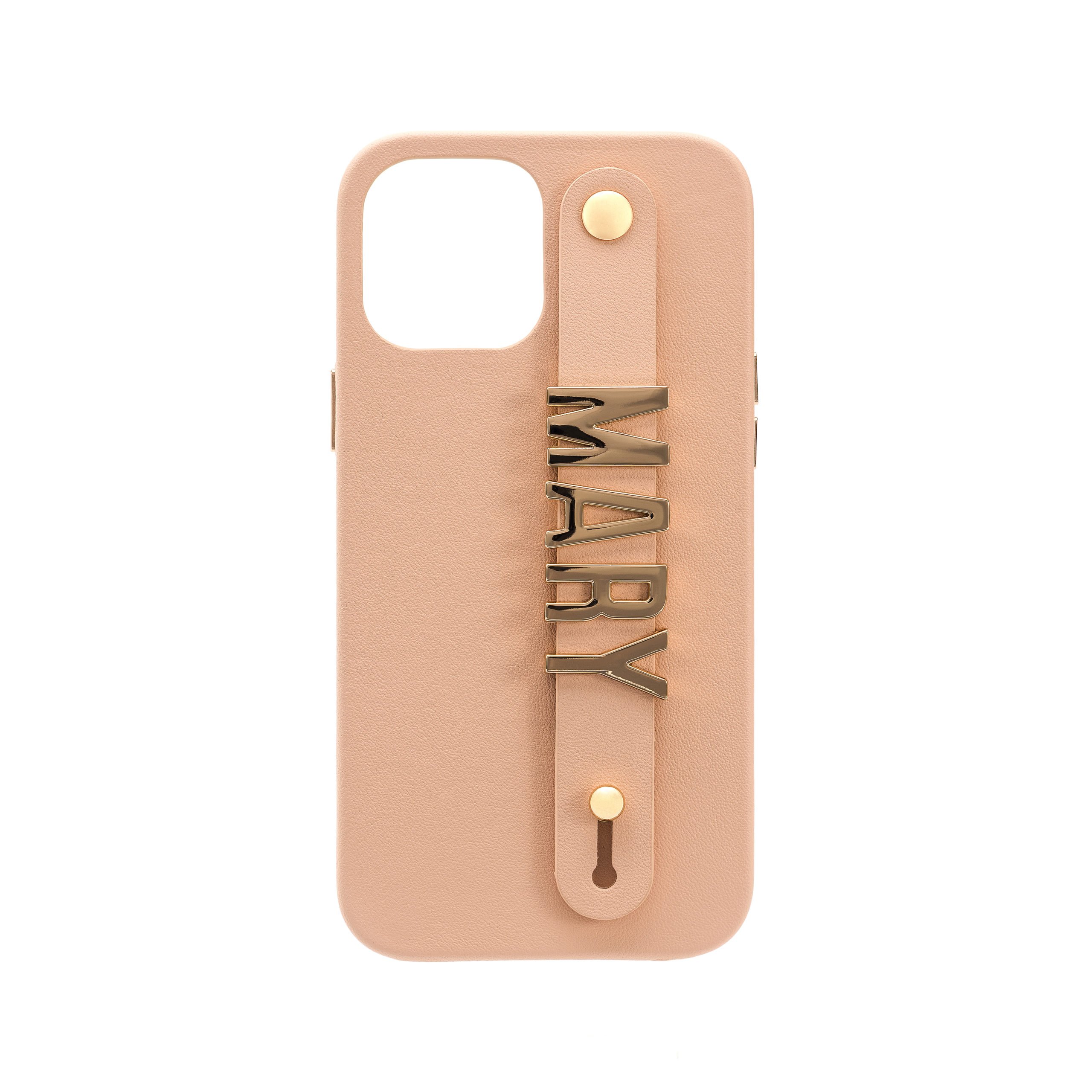 iPhone 13 Letter Strap Case- Nude - Image 2