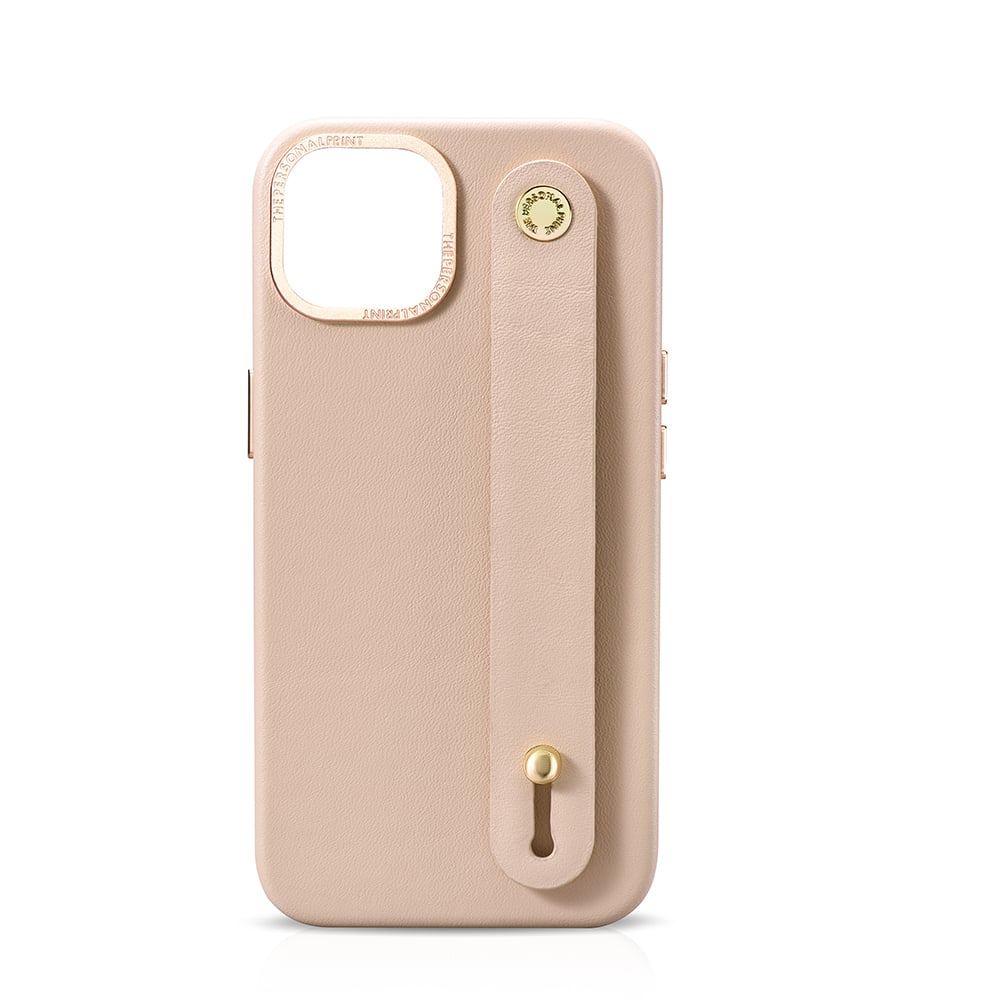 iPhone 14 Plus Letter Strap Case- Nude
