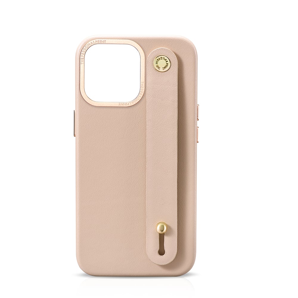 iPhone 15 Pro Letter Strap Case- Nude