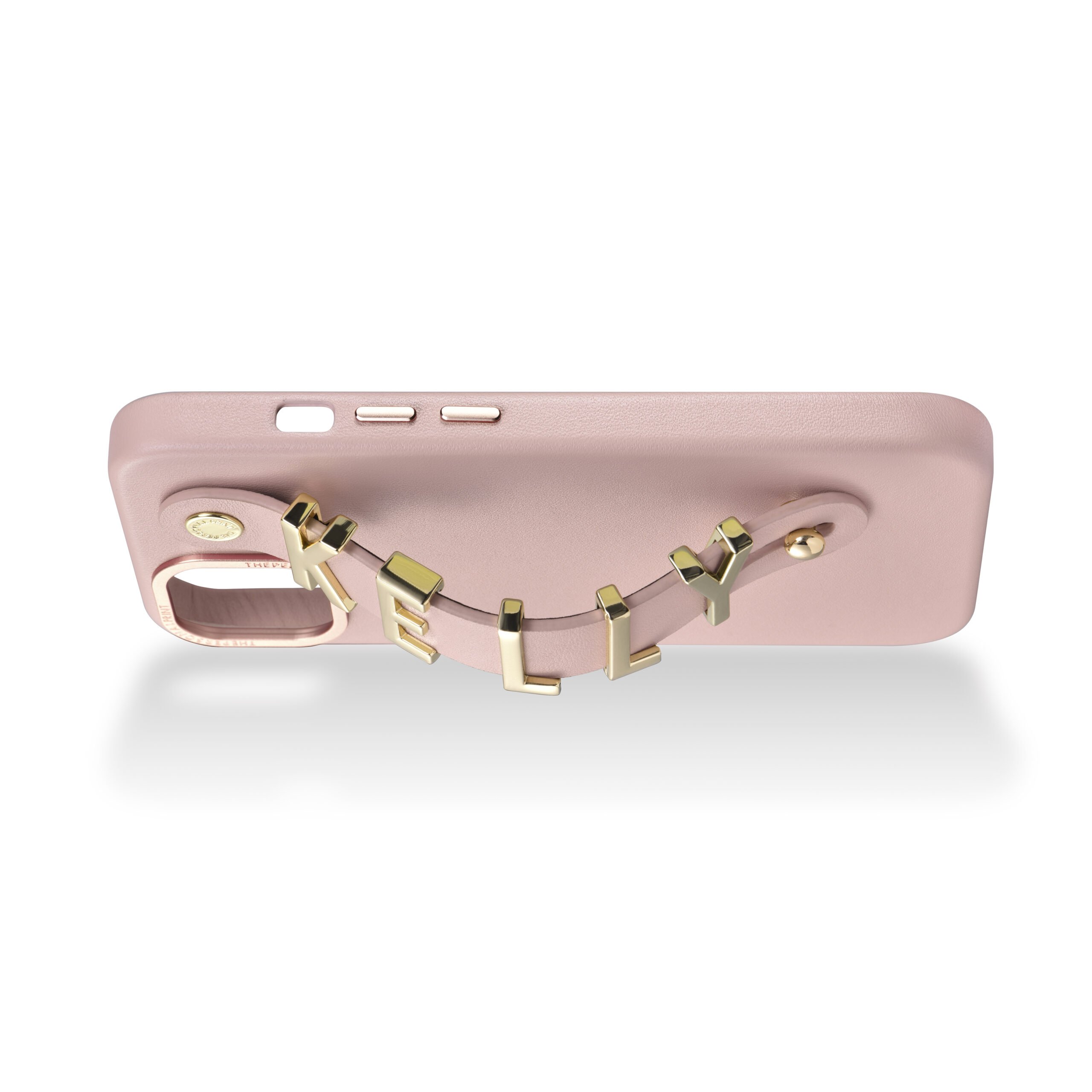 iPhone 14 Plus Letter Strap Case- Blush Nude - Image 5