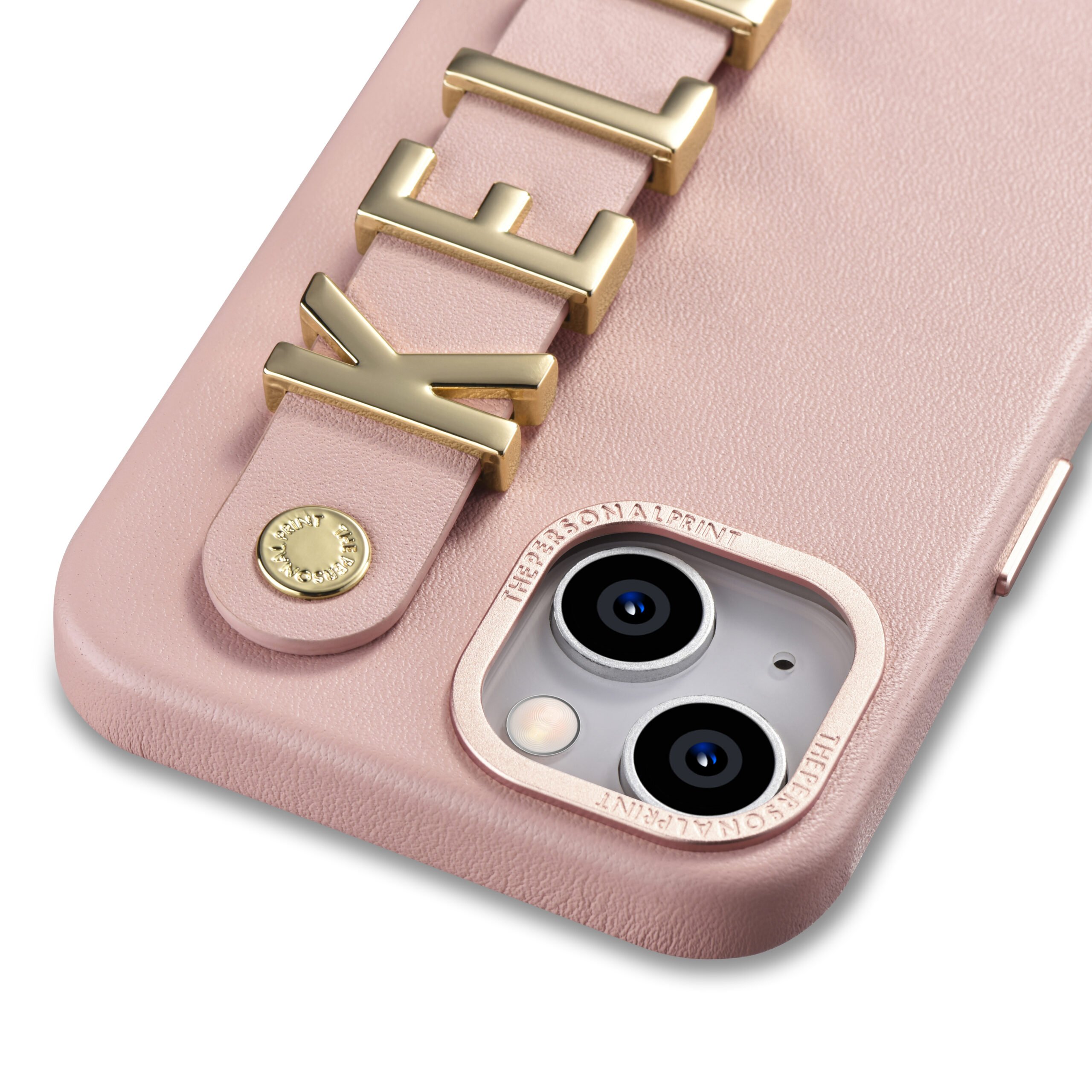 iPhone 14 Plus Letter Strap Case- Blush Nude - Image 4