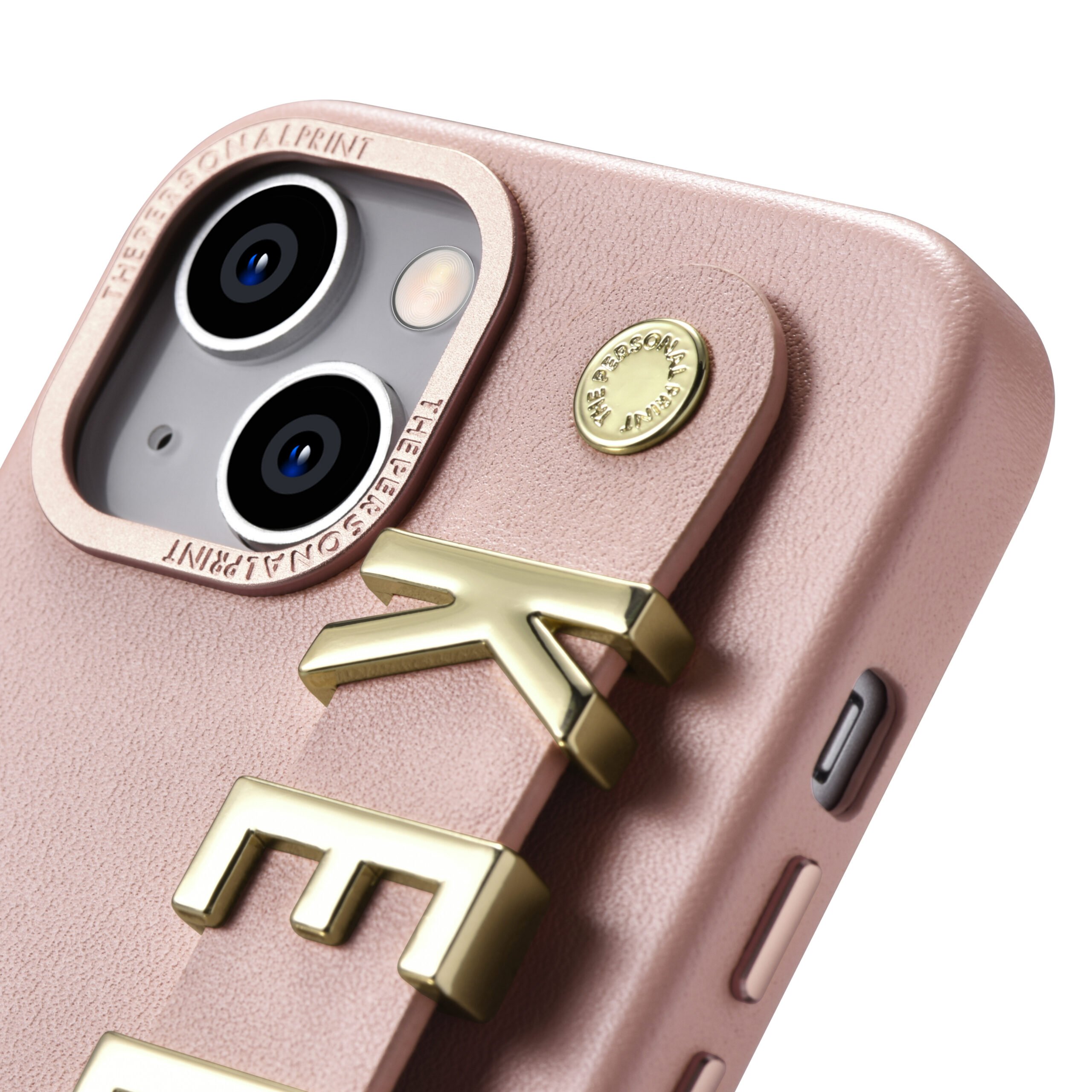 iPhone 14 Plus Letter Strap Case- Blush Nude - Image 3