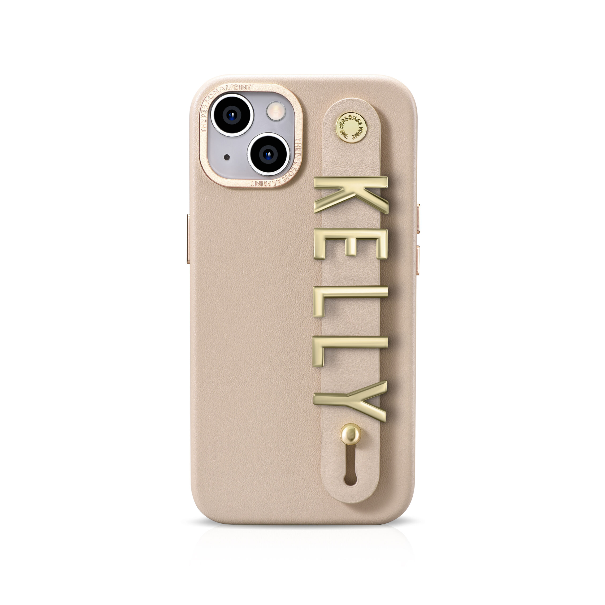 iPhone 14 Plus Letter Strap Case- Nude - Image 7