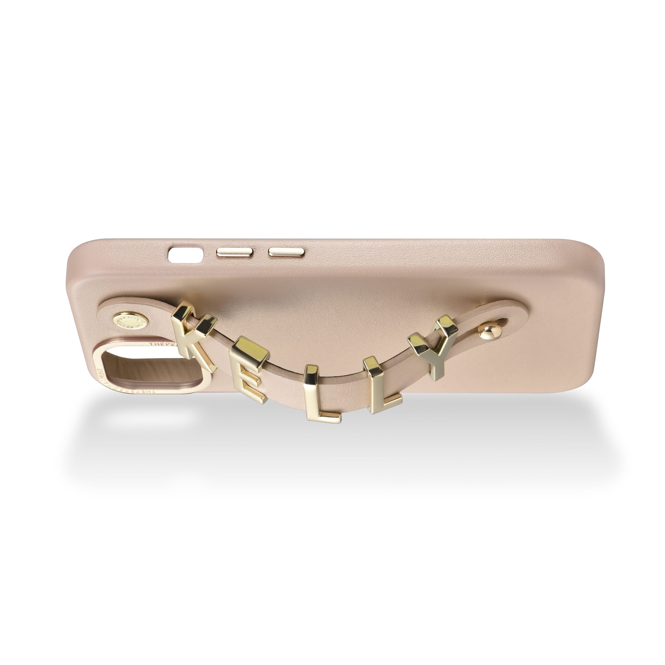 iPhone 14 Plus Letter Strap Case- Nude - Image 5