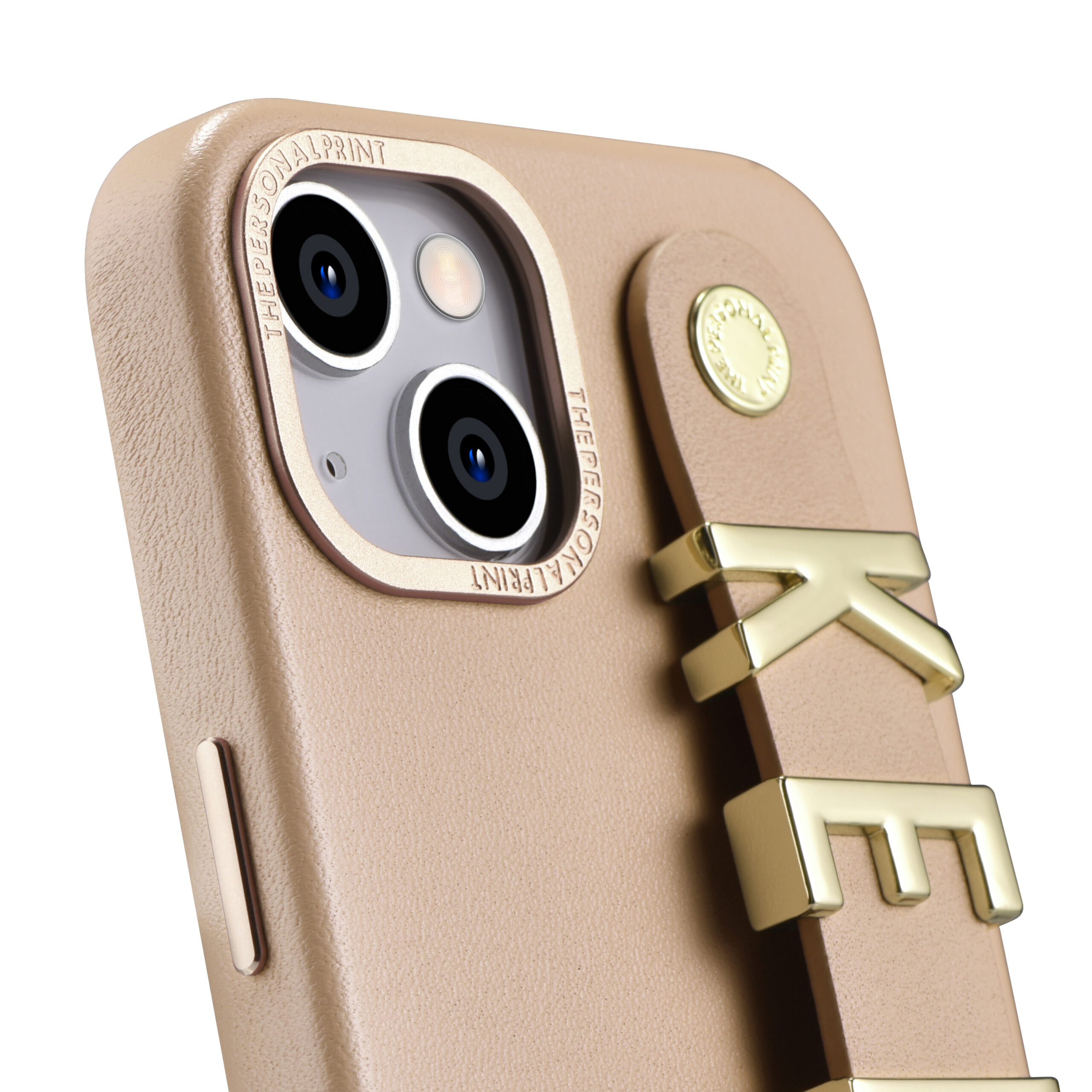 iPhone 14 Plus Letter Strap Case- Nude - Image 2