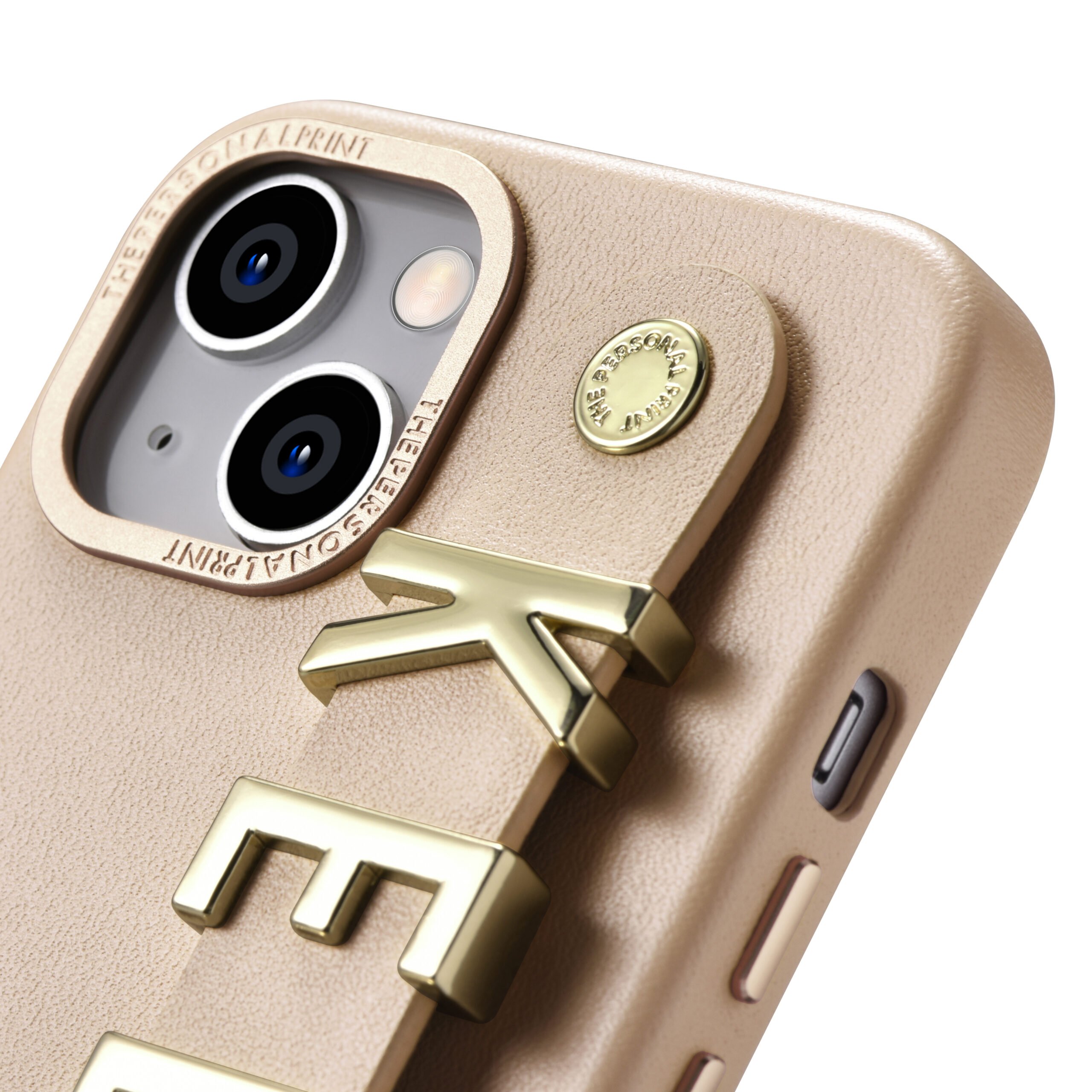 iPhone 14 Plus Letter Strap Case- Nude - Image 3