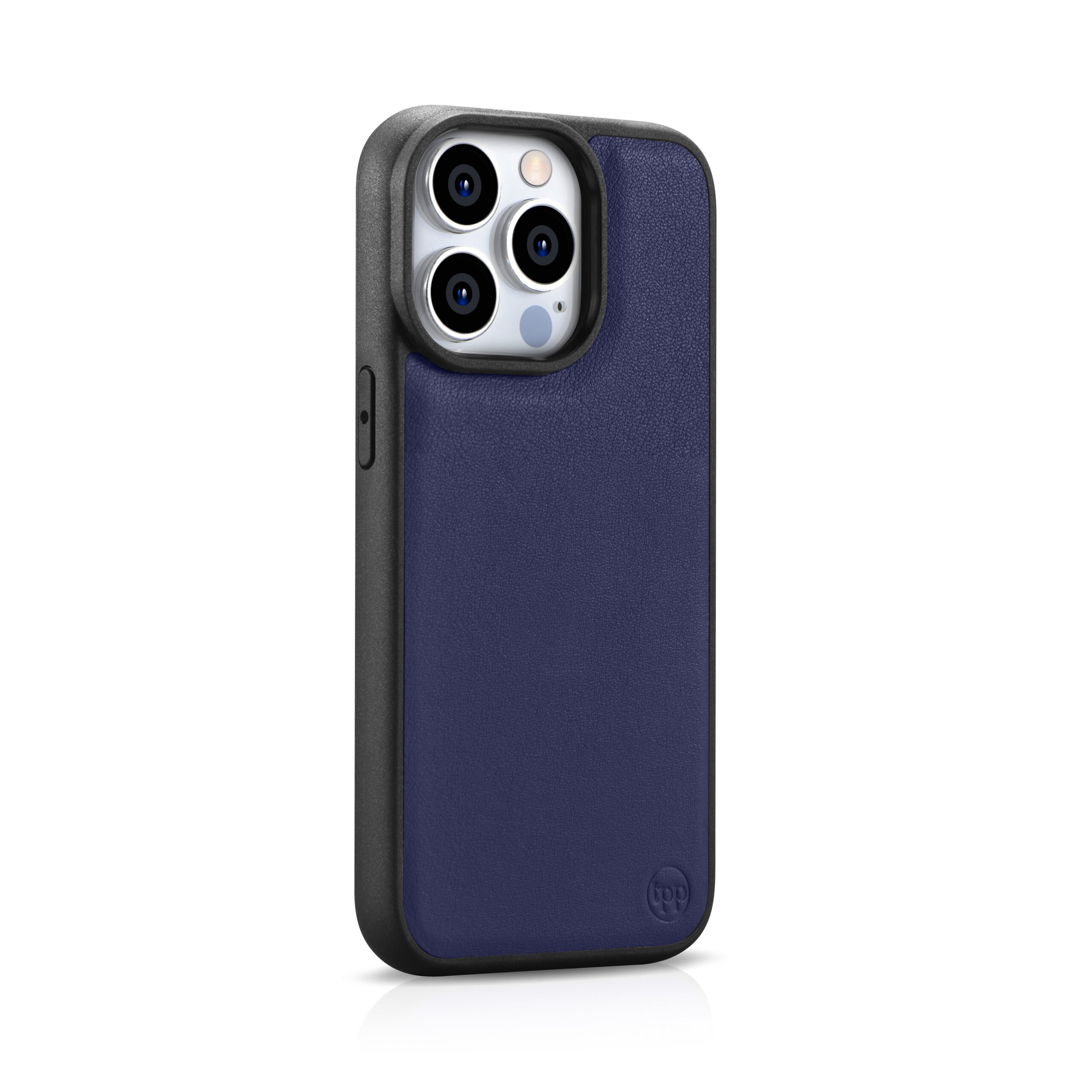 iPhone 14 Pro Nappa Leather Case - Navy Blue - Image 2