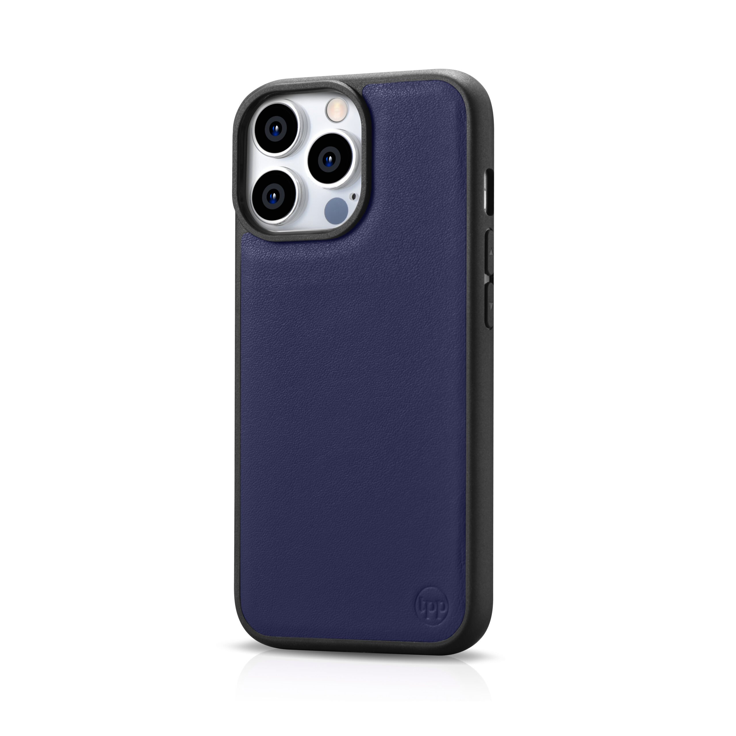 iPhone 14 Pro Nappa Leather Case - Navy Blue - Image 3