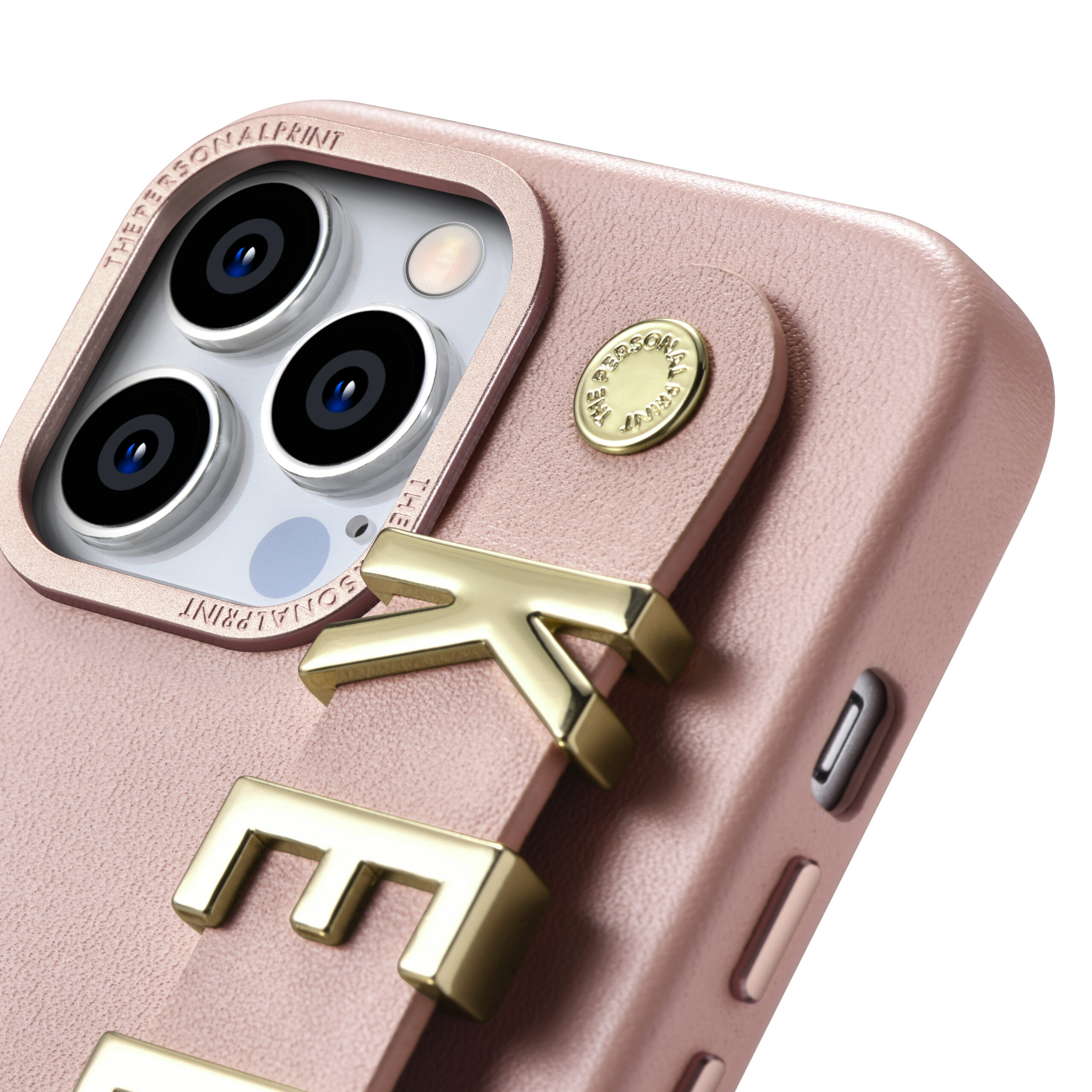 iPhone 14 Pro Letter Strap Case- Blush Nude - Image 4