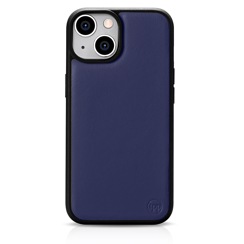 iPhone 14 Plus Nappa Leather Case - Navy Blue