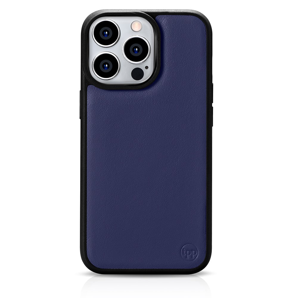 iPhone 14 Pro Nappa Leather Case - Navy Blue