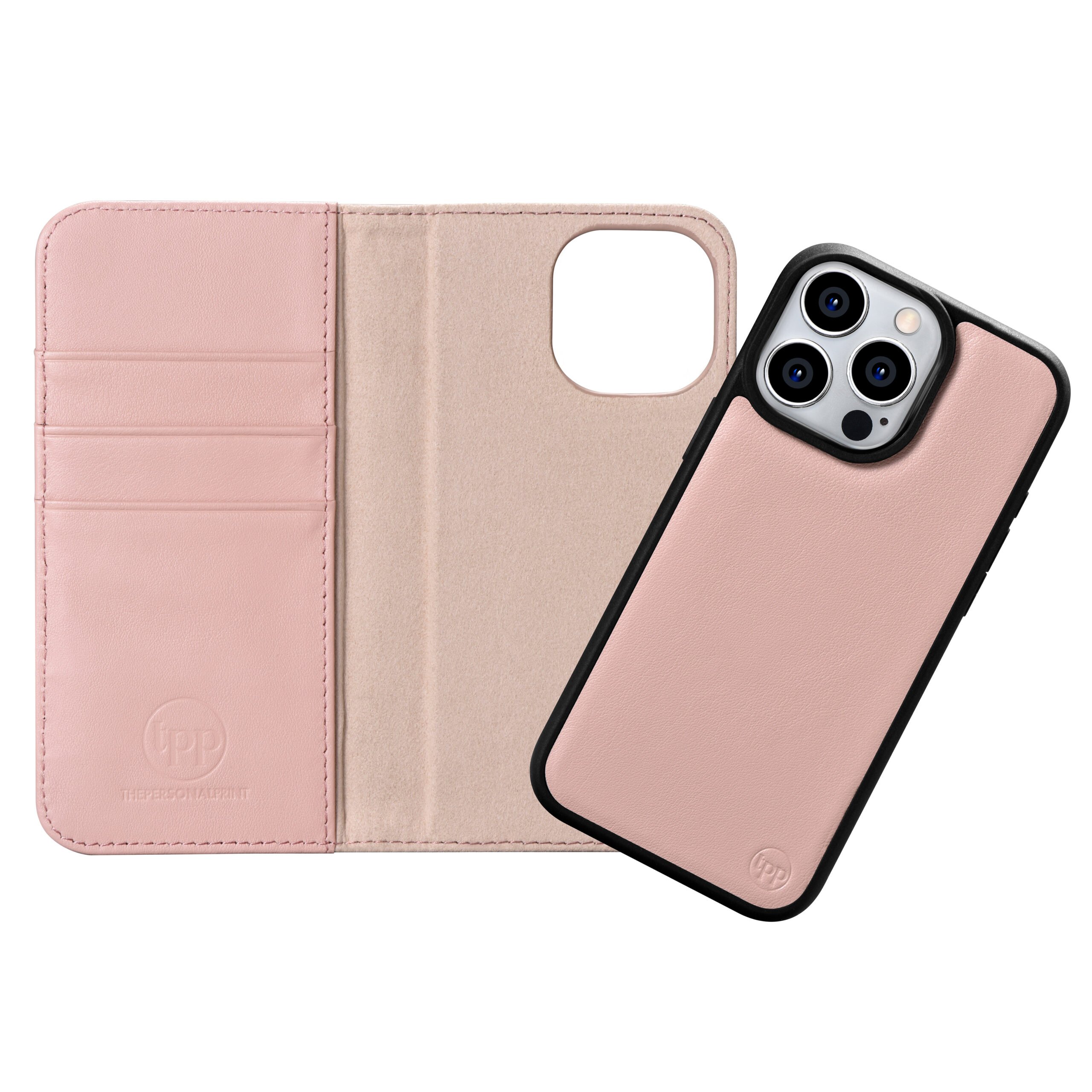 iPhone 15 Pro Max Leather Wallet Case- Blush Nude - Image 2