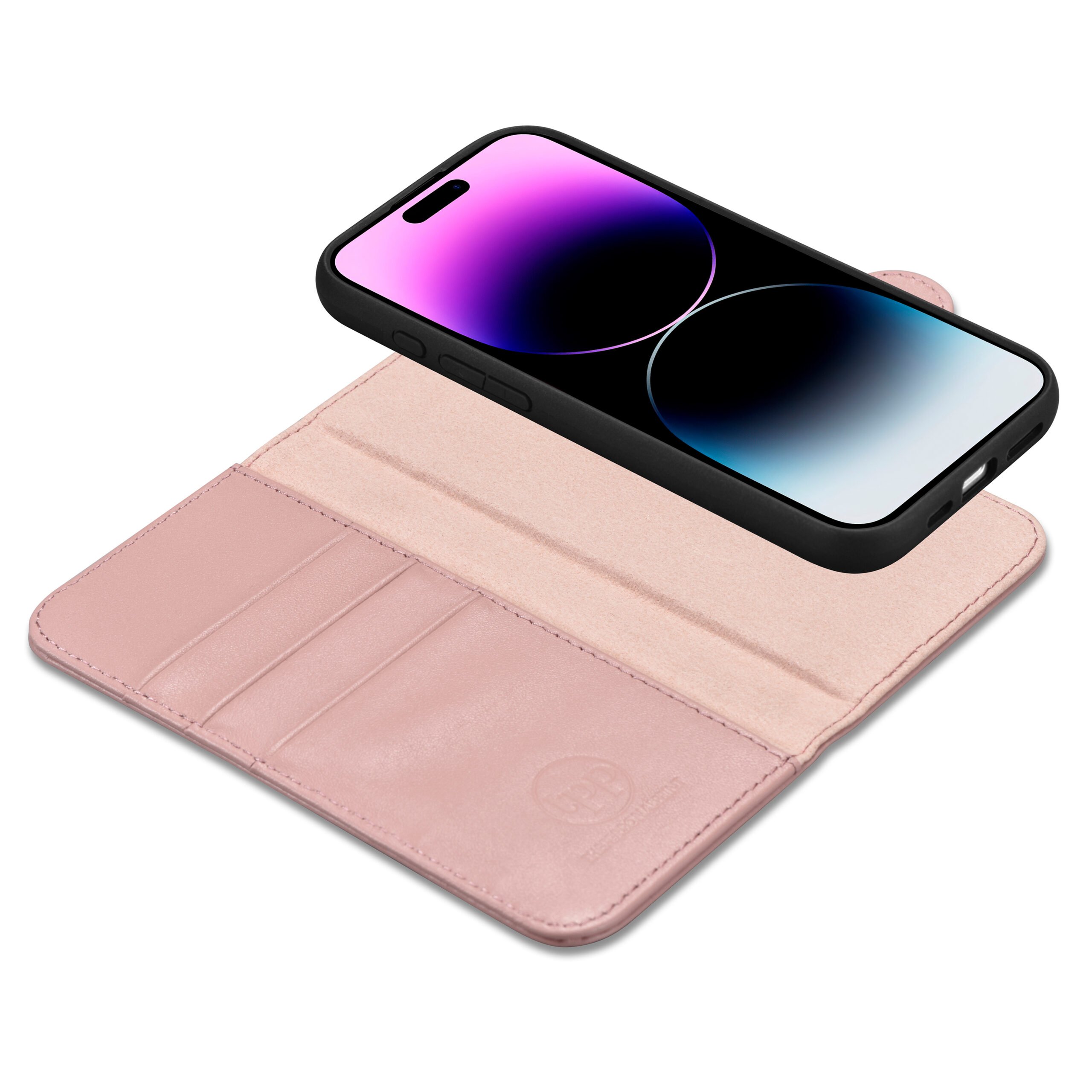 iPhone 15 Pro Max Leather Wallet Case- Blush Nude - Image 4