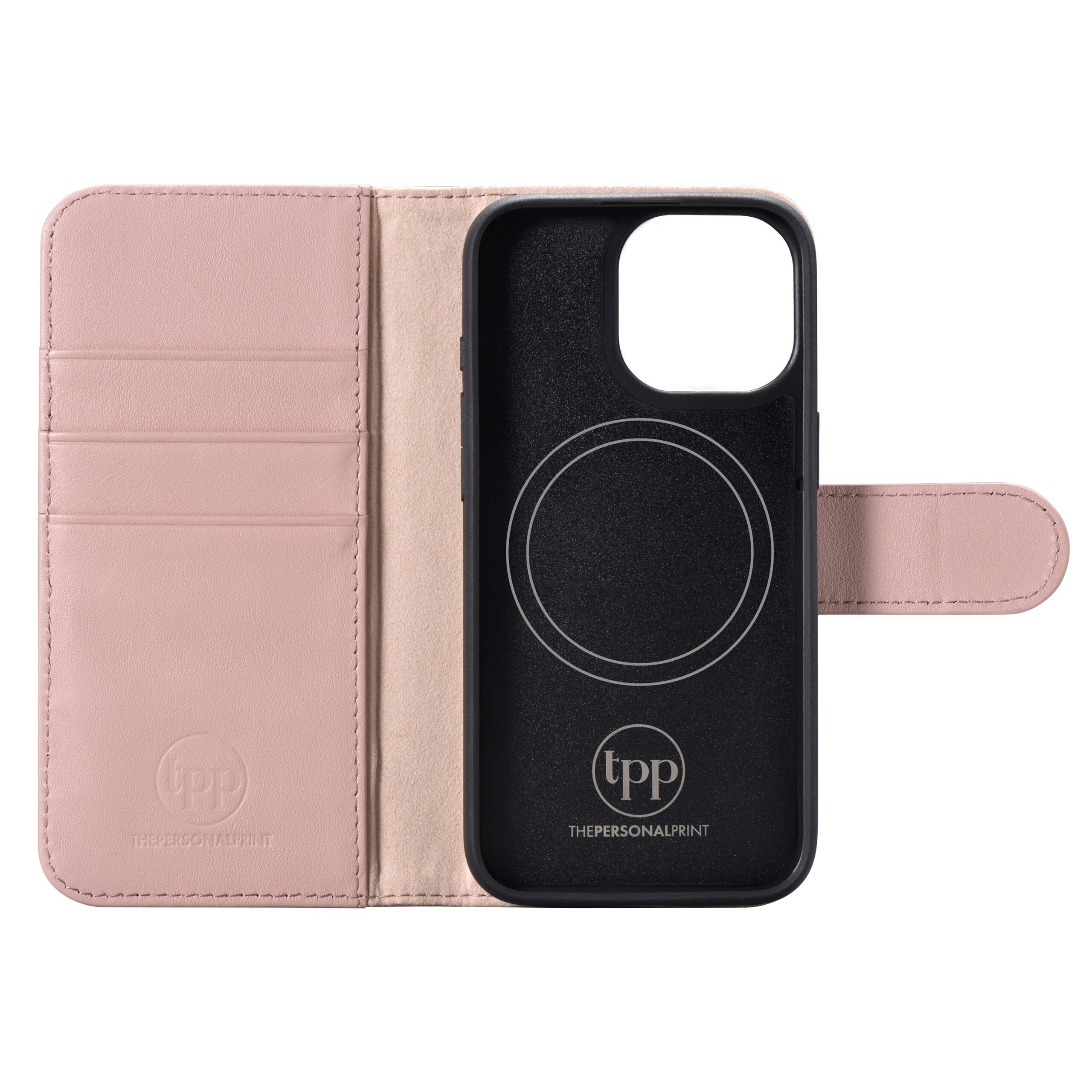 iPhone 15 Pro Max Leather Wallet Case- Blush Nude - Image 3