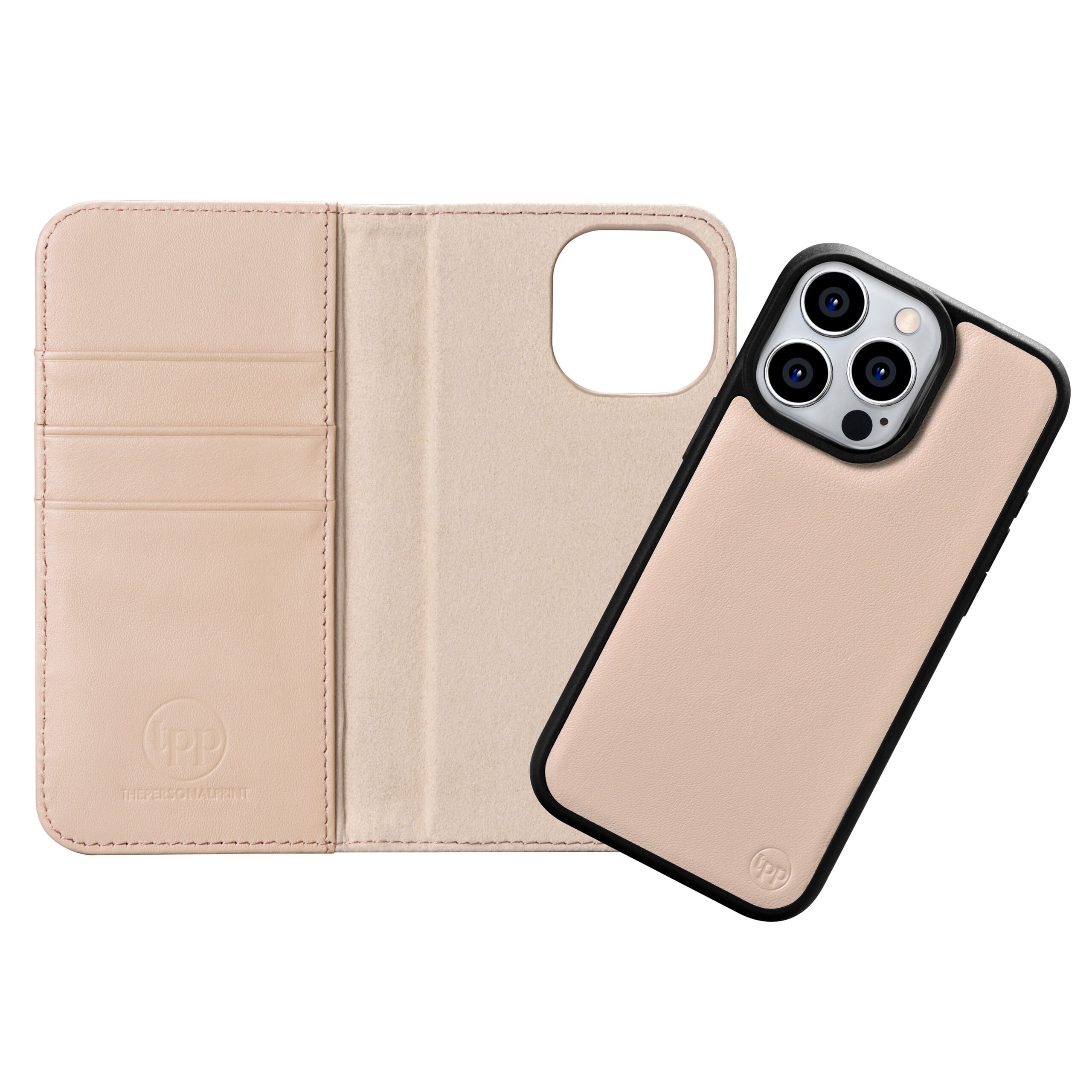 iPhone 15 Pro Max Leather Wallet Case with MagSafe- Nude - Image 2