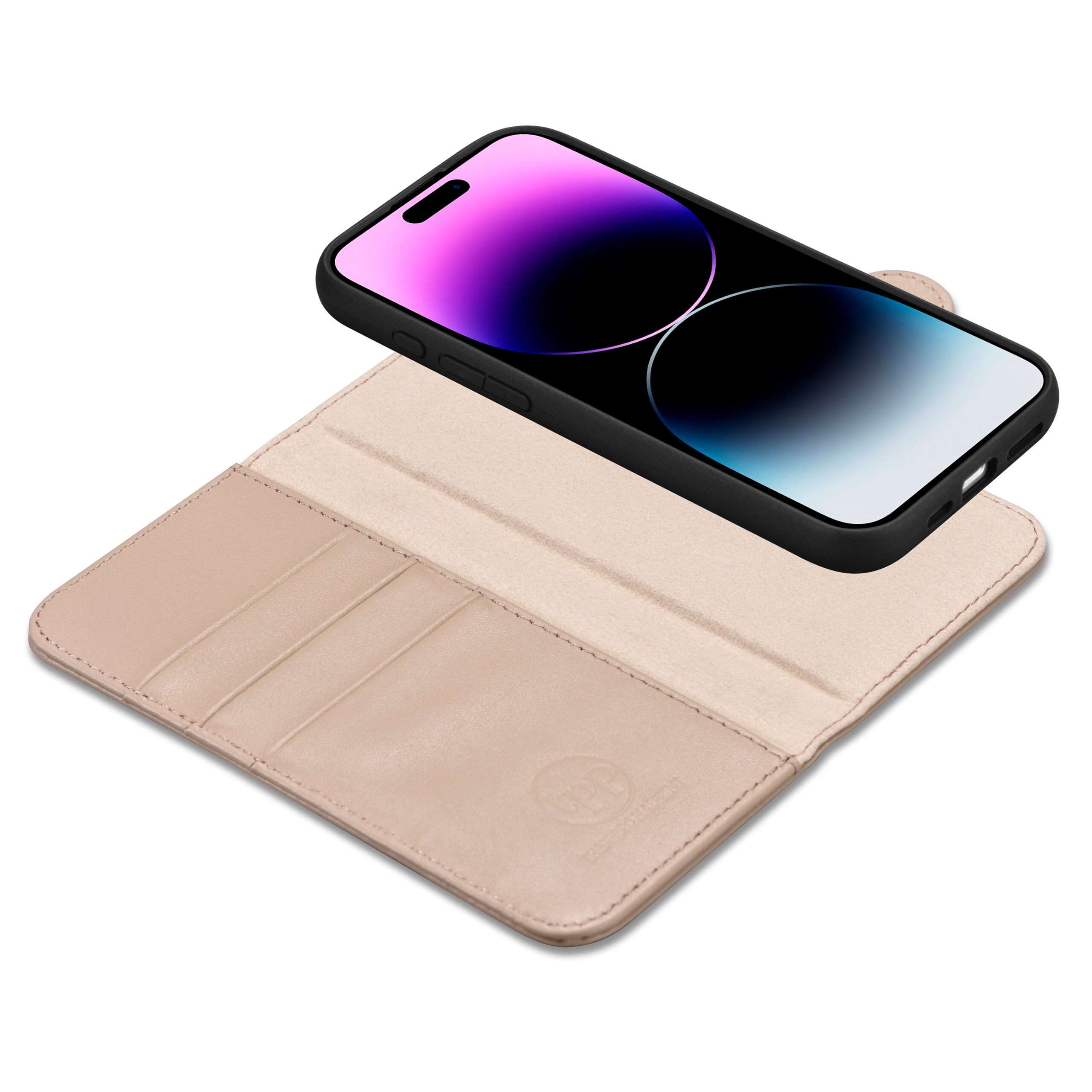 iPhone 15 Pro Max Leather Wallet Case with MagSafe- Nude - Image 4