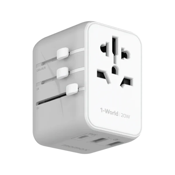 Momax 1-World AC Travel Adapter 3-Port Travel Charger 20W - Image 4