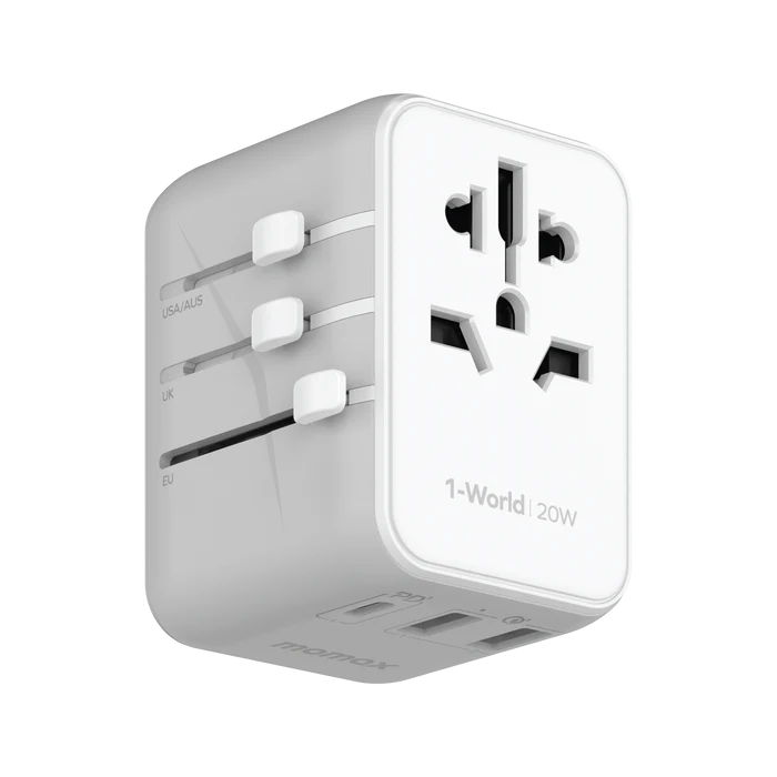 Momax 1-World AC Travel Adapter 3-Port Travel Charger 20W - Image 4
