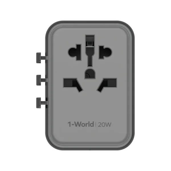 Momax 1-World AC Travel Adapter 3-Port Travel Charger 20W