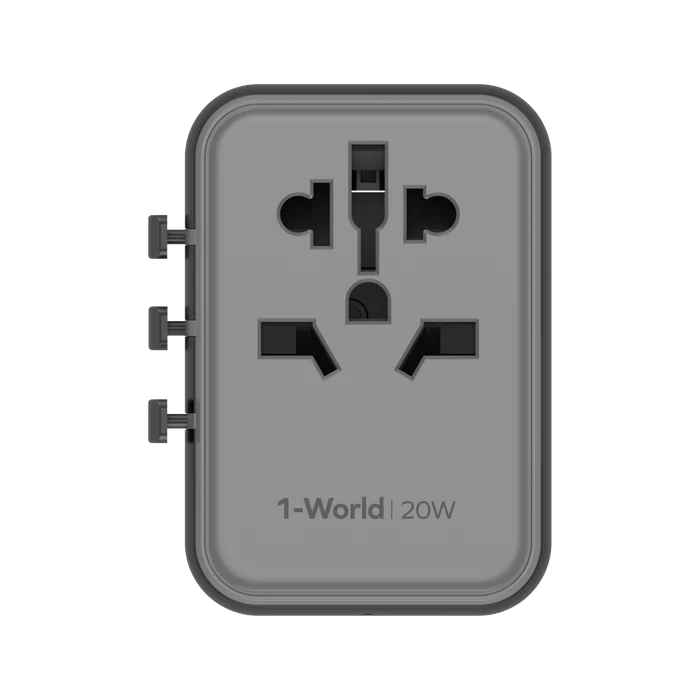 Momax 1-World AC Travel Adapter 3-Port Travel Charger 20W