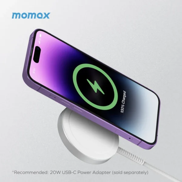 Momax Q. Mag 3 MagSafe 15W Wireless Charging Pad with 2M Rugged Cable - Image 2