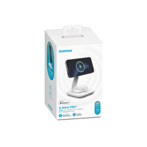 Momax Q. Mag Pro2 2 in 1 Wireless Charger with MagSafe - Image 2