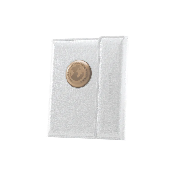 MiLi MiTag Leather Bluetooth Waterproof Travel Wallet - White
