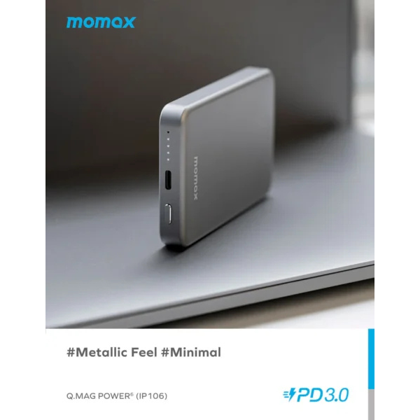 MOMAX Q.MAG POWER 6 Magnetic Wireless Battery Pack 5000MAH - Image 2