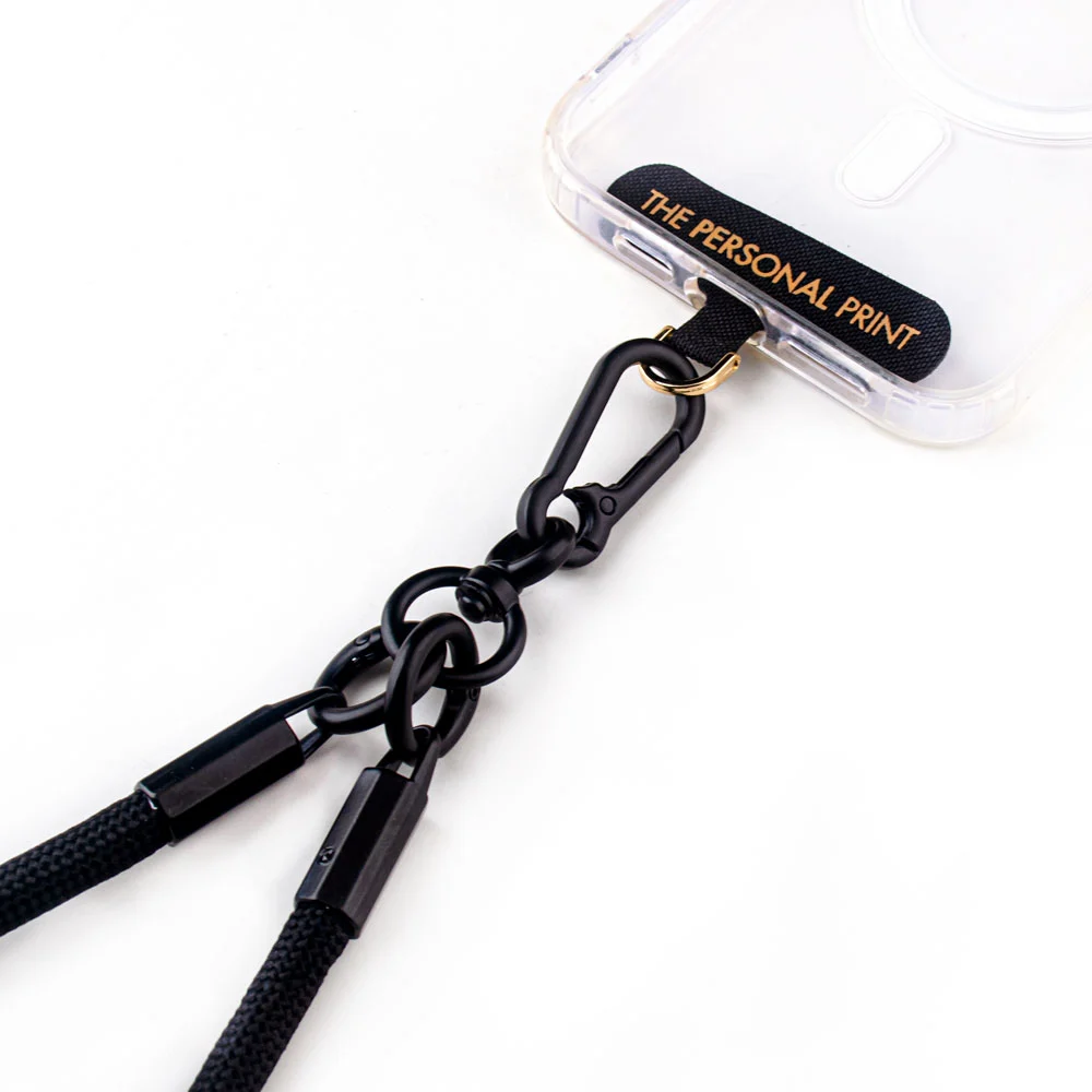 Universal Wrist Phone Strap- Cord Black Black/Hardware - Image 2