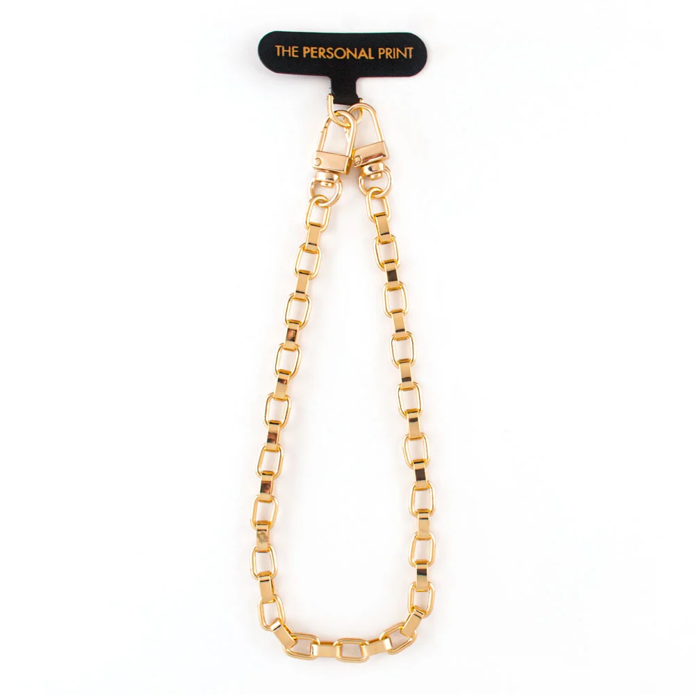 Univeral Wrist Phone Strap- Gold Link Chain