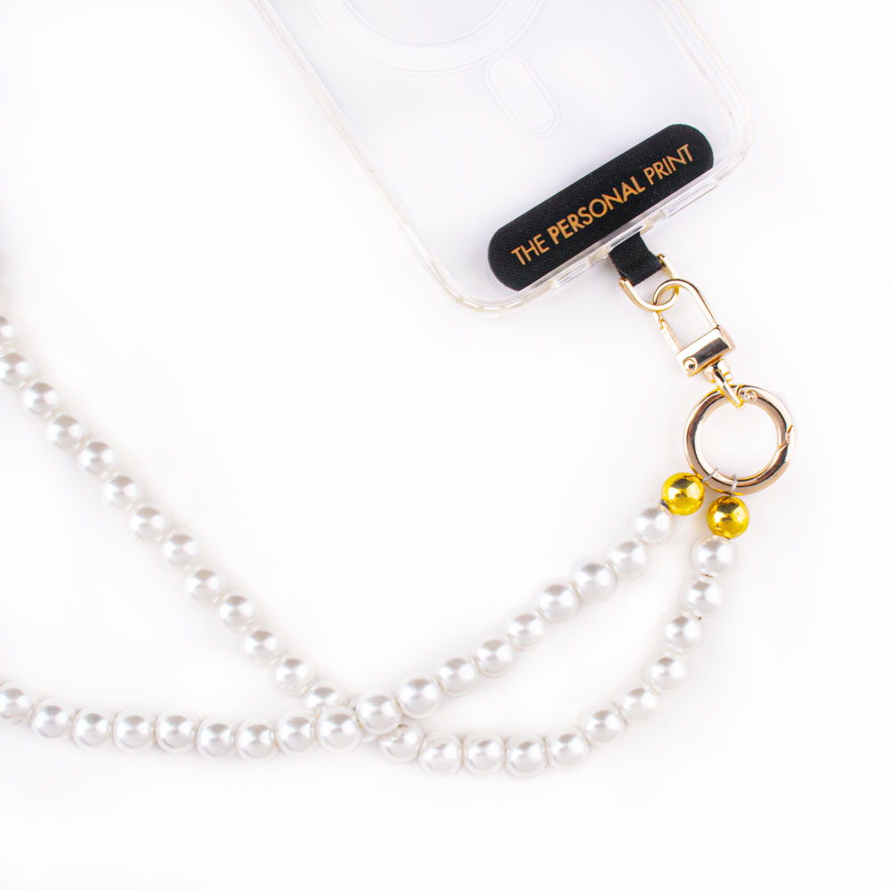 Universal Wrist Phone Strap- Pearl White Chain - Image 3