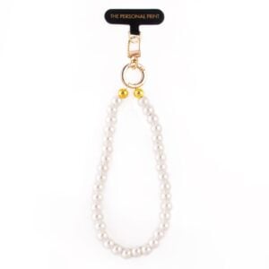 Universal Wrist Phone Strap- Pearl White Chain